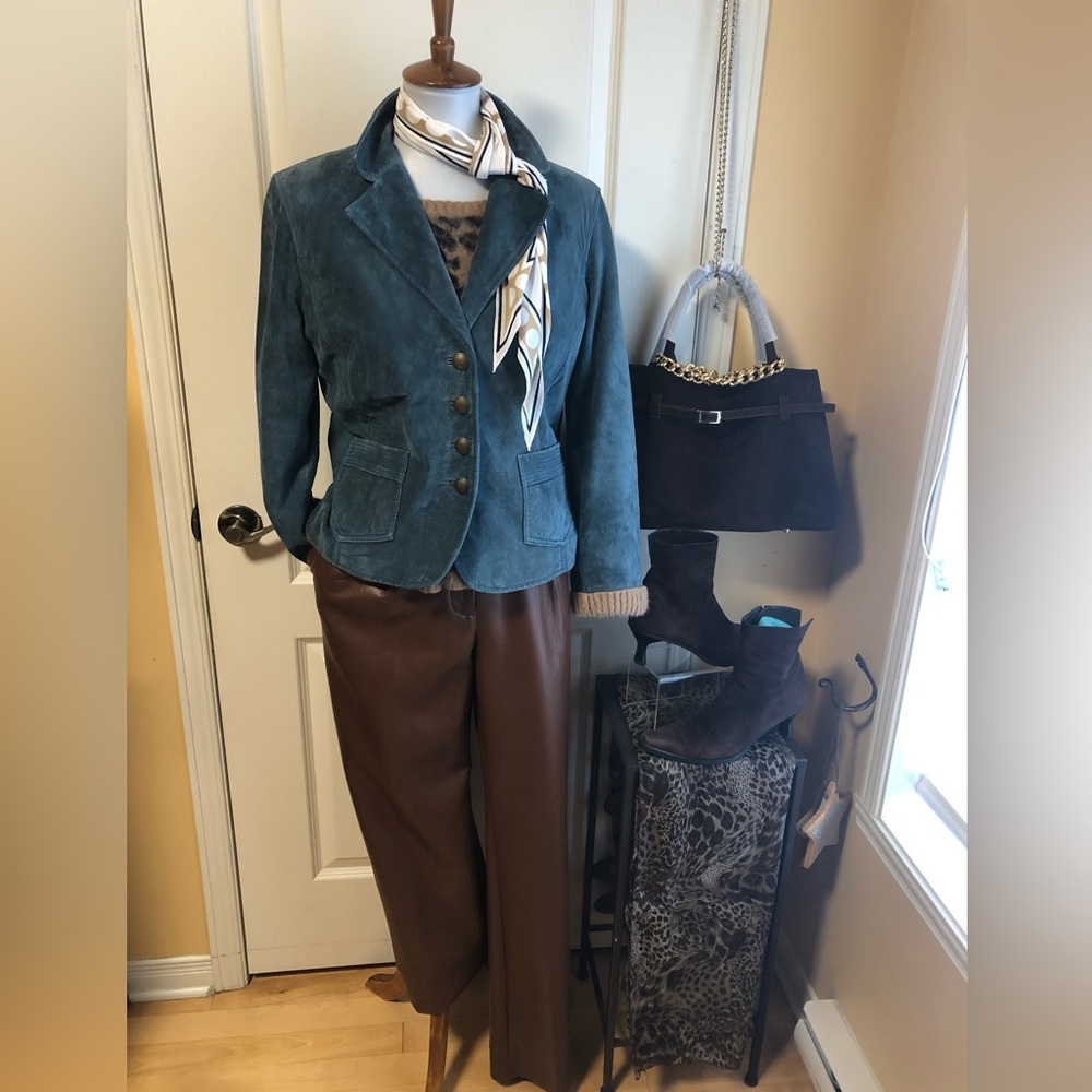 Teal Suede vintage SKOTTS Blazer Jacket